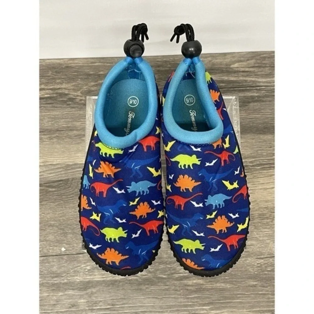 Tommy Bahama Kids Blue Dinosaur Print Water Shoes Swim Beach Pool Size 9/10